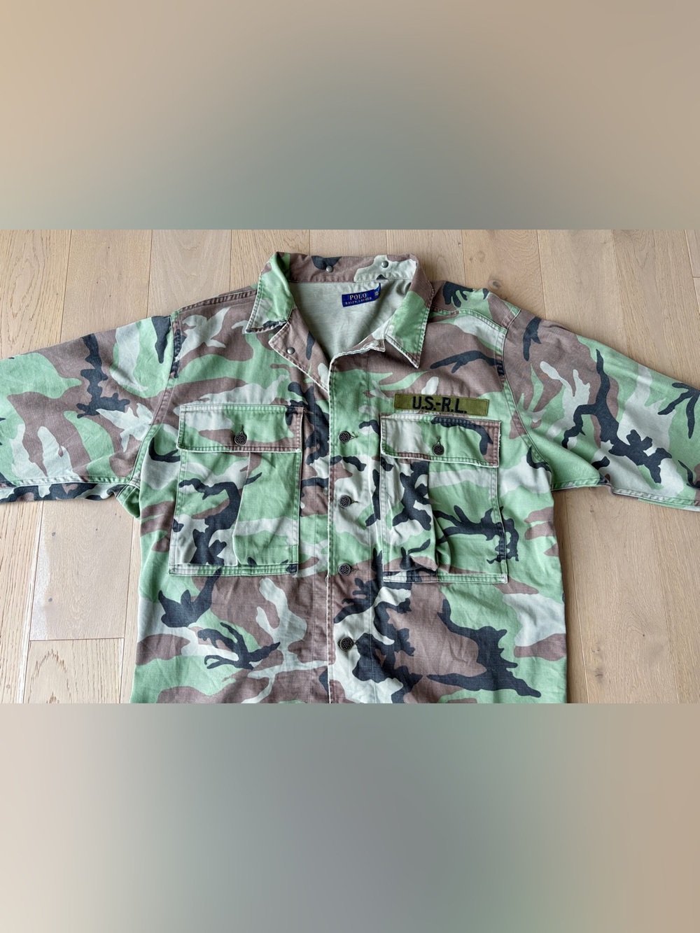Ralph Lauren Mens Vintage Camo Field Jacket - Green/Brown (Collectable) (XXL)